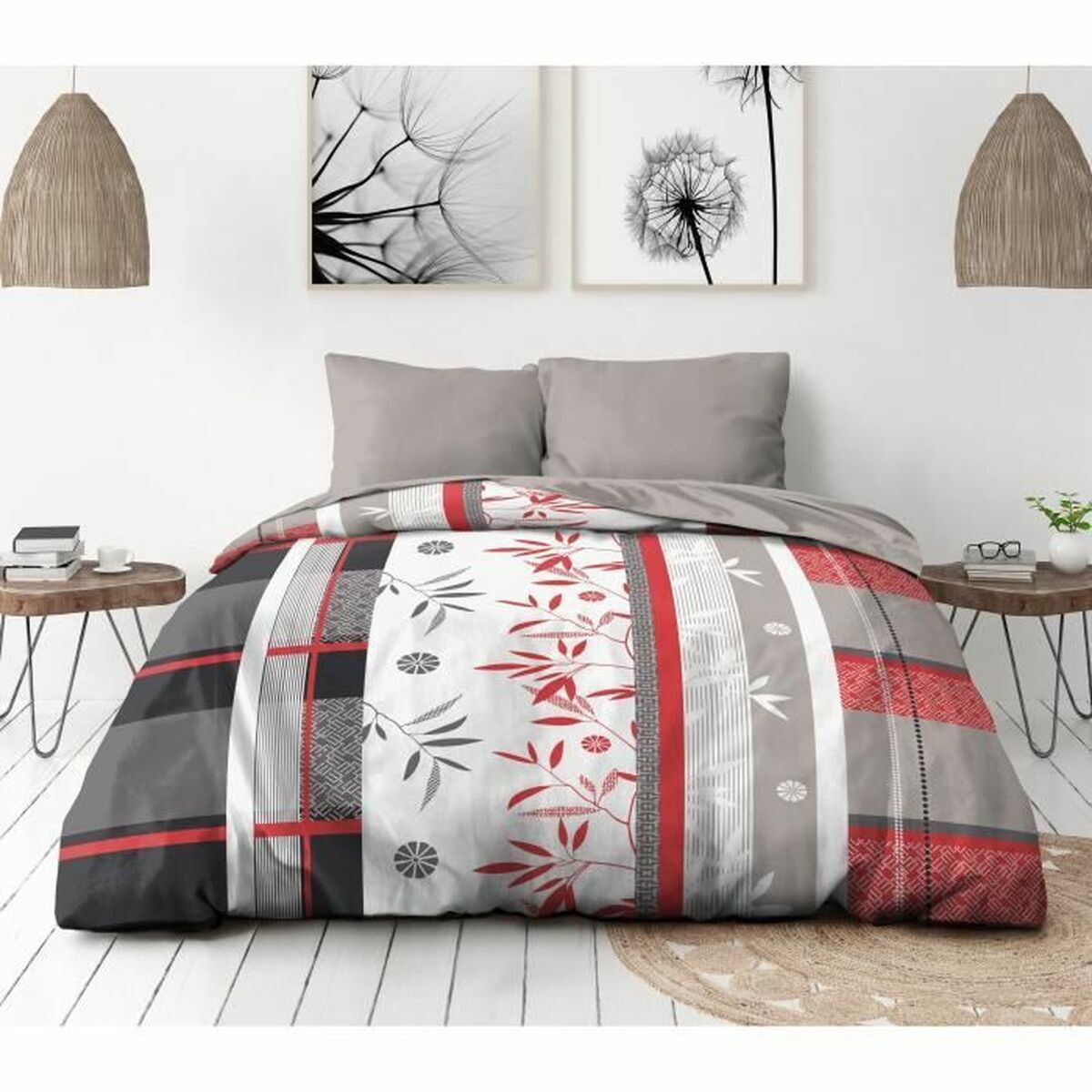 Set Di Copripiumino Home Linge Passion Azzurro Bianco Rouge 240 X 260 Cm Osimano 3 Pezzi