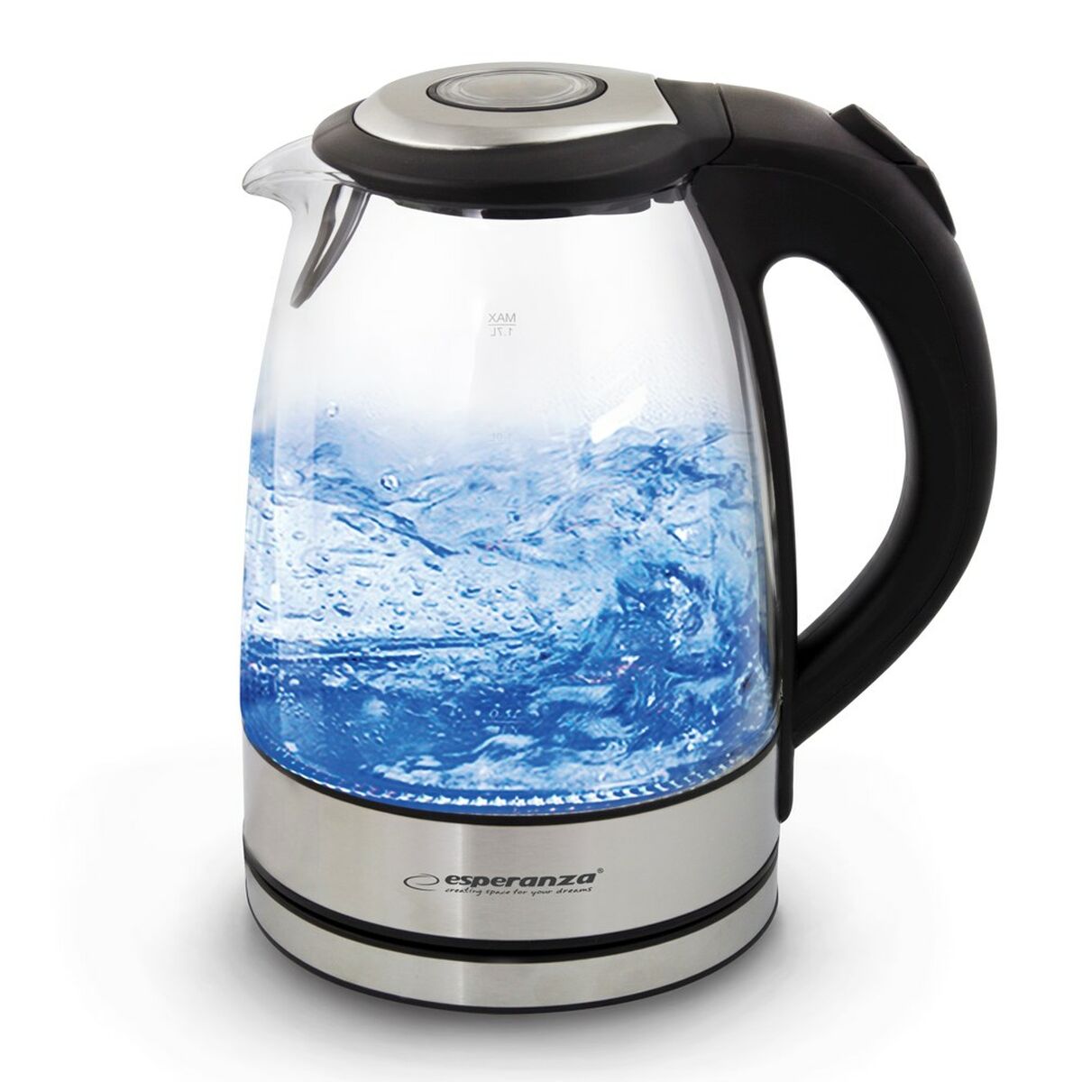 Bollitore Esperanza Ekk012  Nero Vetro Plastica 2200 W 1,7 L
