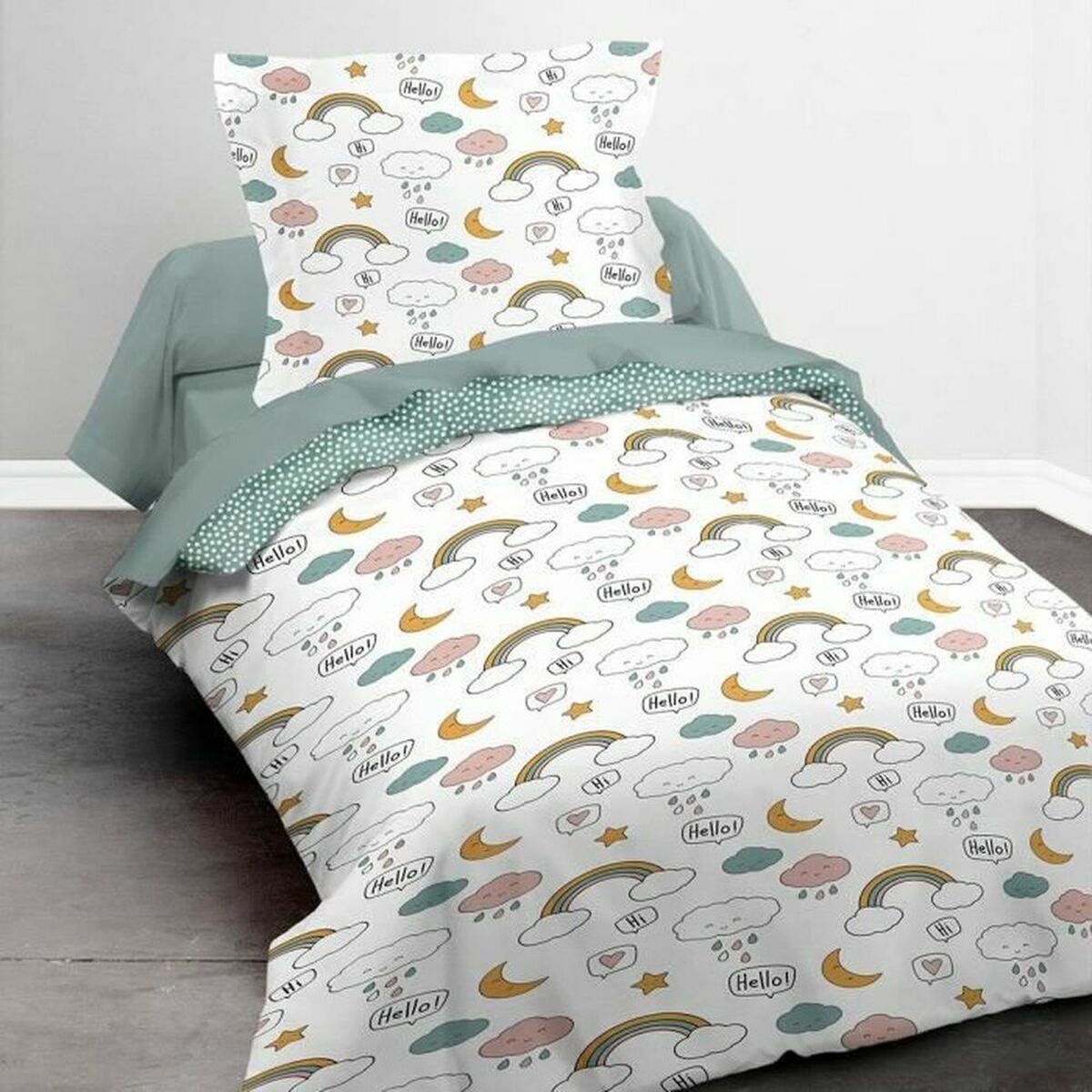 Set Di Copripiumino Today Bianco Letto Singolo 140 X 200 Cm Per Bambini 2 Pezzi