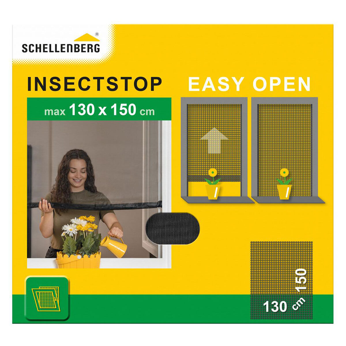 Zanzariera Schellenberg Easy Open Antracite (130 X 150 Cm)