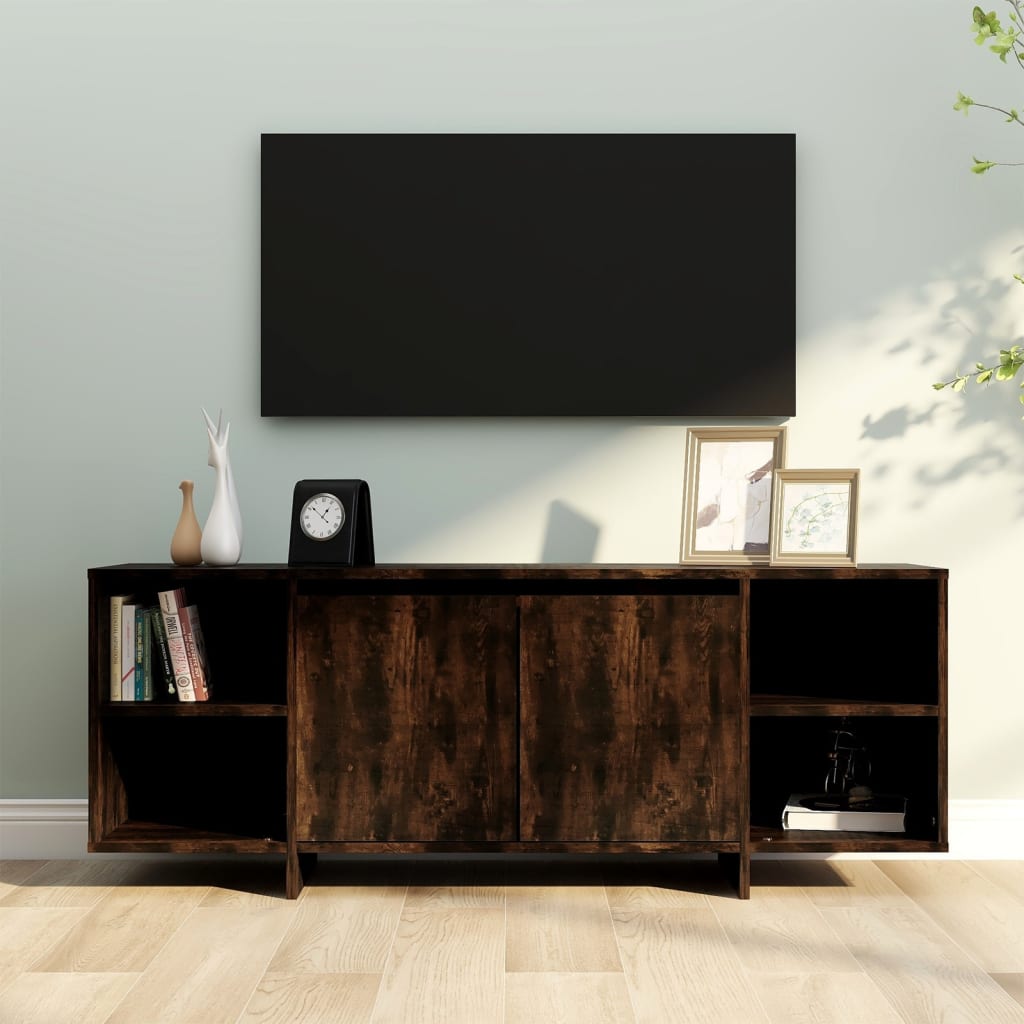 vidaXL Mueble de TV madera de ingeniería roble ahumado 130x35x50 cm