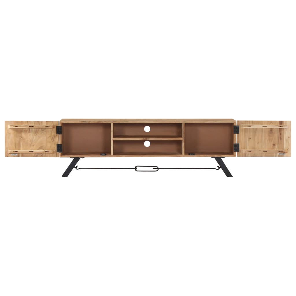 vidaXL Mueble de TV madera maciza de acacia 140x30x45 cm - Image 4