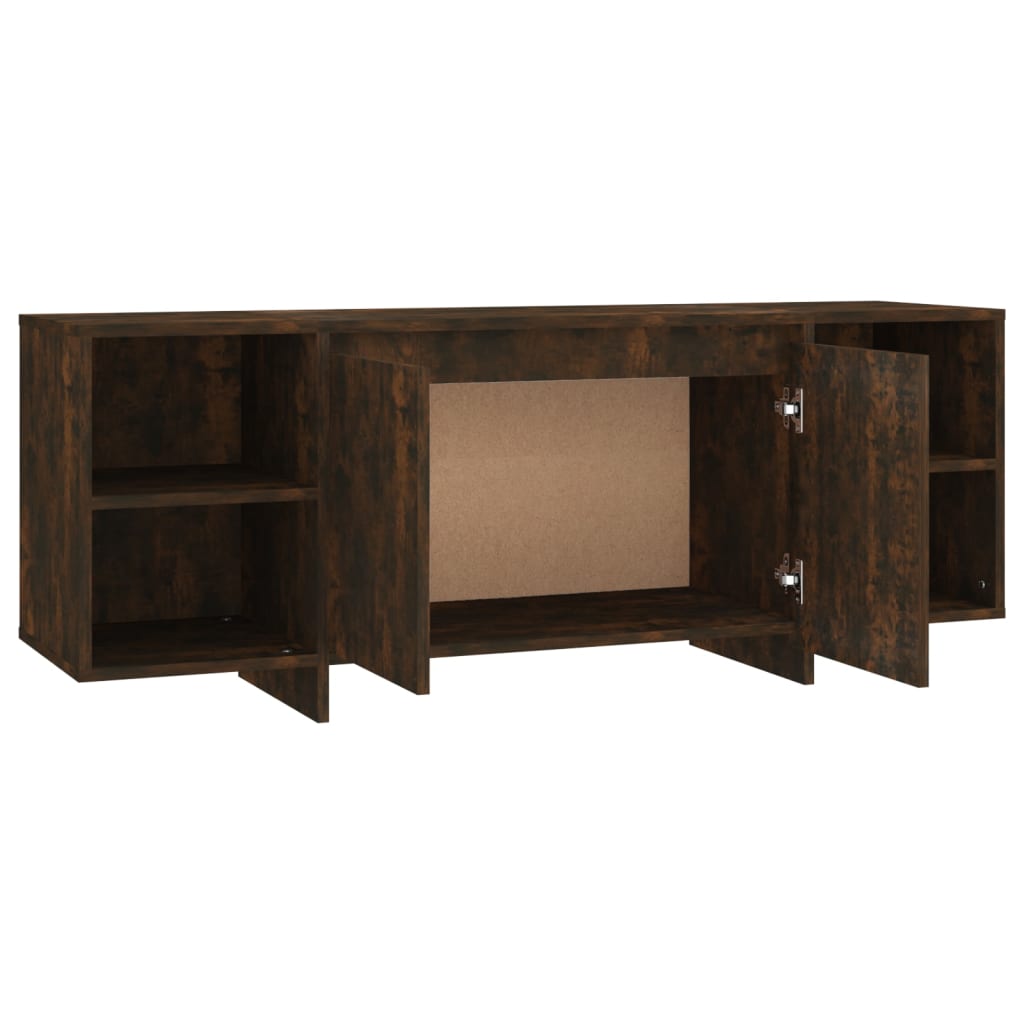 vidaXL Mueble de TV madera de ingeniería roble ahumado 130x35x50 cm - Image 6
