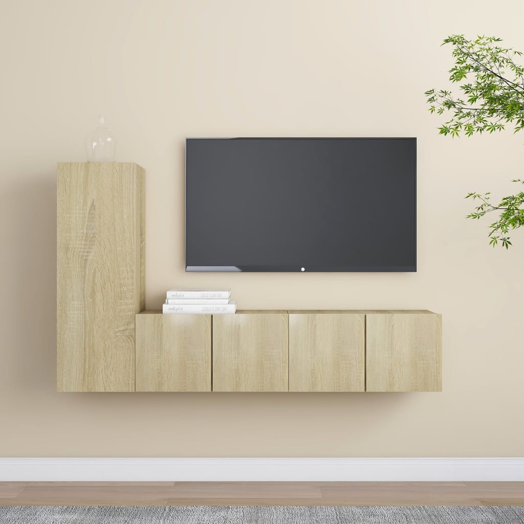 vidaXL Juego de muebles de salón 3 piezas roble Sonoma