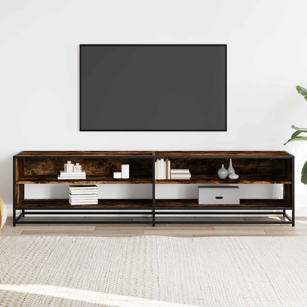 vidaXL Mueble de TV madera de ingeniería roble ahumado 180,5x40x46 cm - Image 3