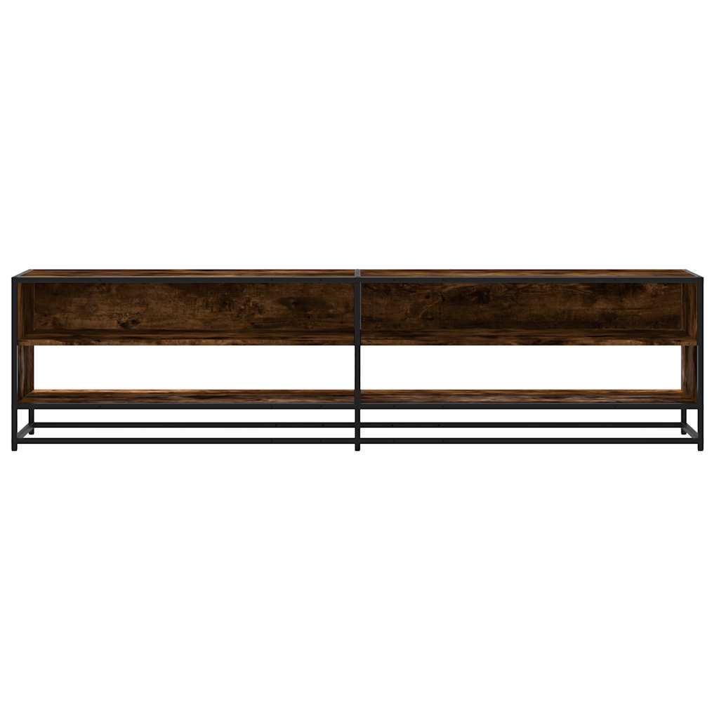 vidaXL Mueble de TV madera de ingeniería roble ahumado 180,5x40x46 cm - Image 4