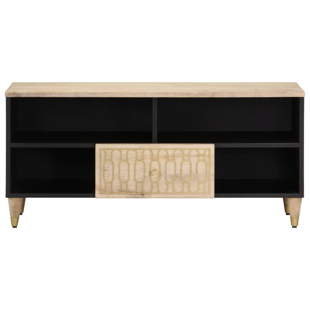 vidaXL Mueble de TV madera maciza de mango 100x33x46 cm - Image 3