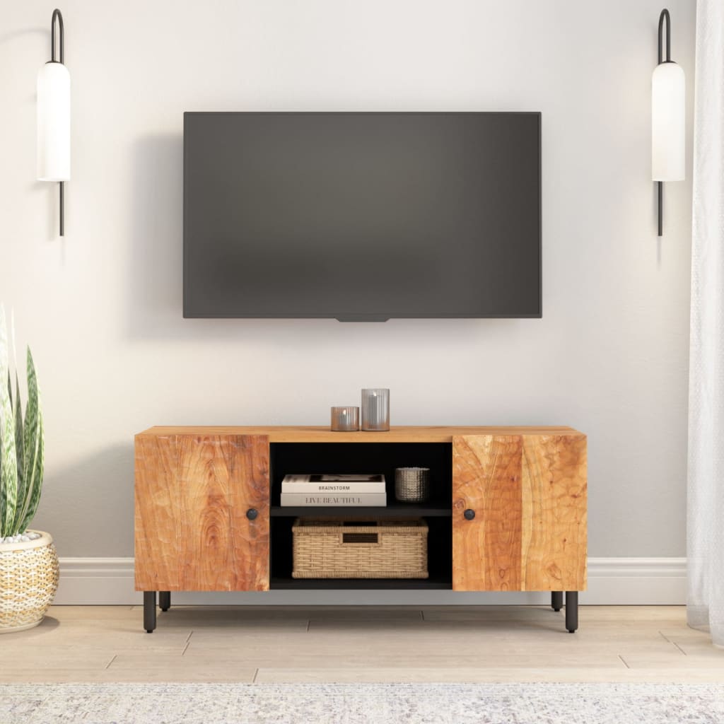 vidaXL Mueble de TV madera maciza de acacia 105x33x46 cm - Image 3