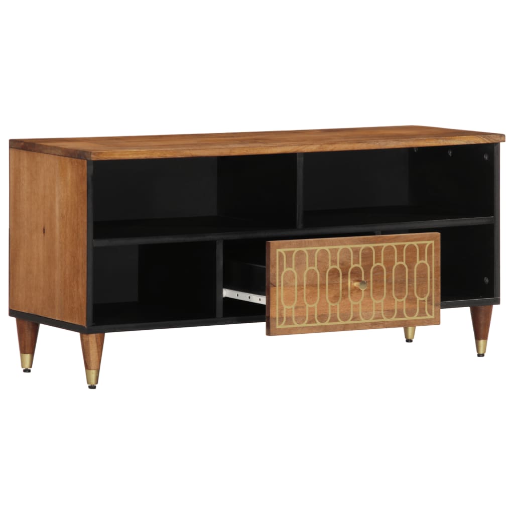 vidaXL Mueble de TV madera maciza de mango 100x33x46 cm - Image 3