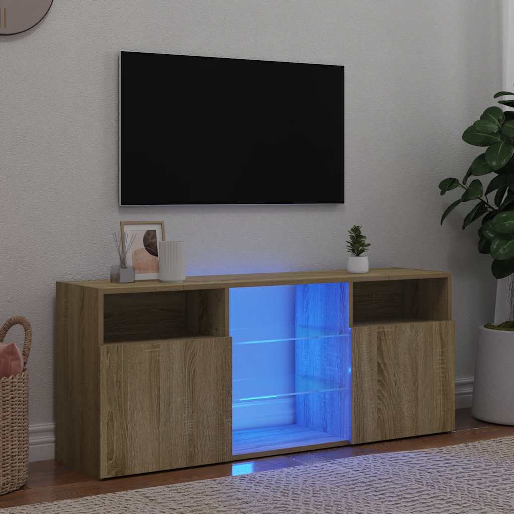 vidaXL Armario TV con luces LED roble Sonoma 120x30x50 cm