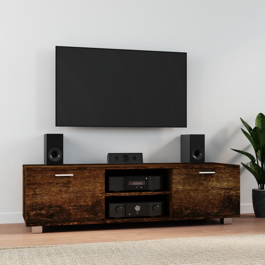 vidaXL Mueble para TV madera contrachapada roble ahumado 140x40,5x35cm