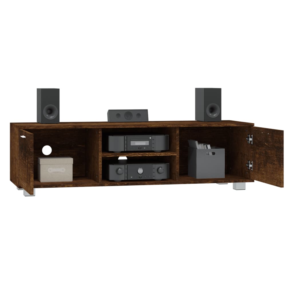vidaXL Mueble para TV madera contrachapada roble ahumado 140x40,5x35cm - Image 3