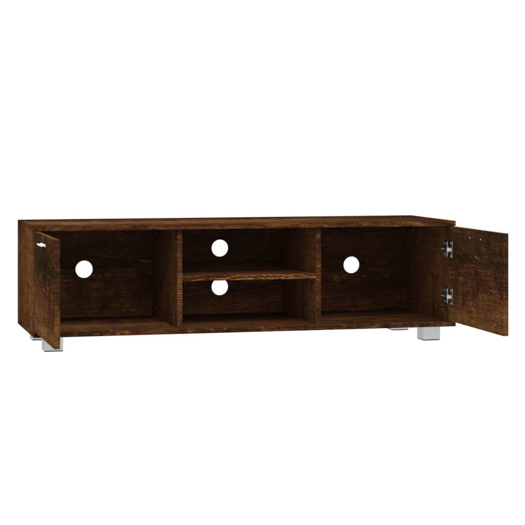 vidaXL Mueble para TV madera contrachapada roble ahumado 140x40,5x35cm - Image 5