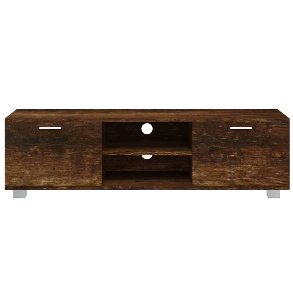 vidaXL Mueble para TV madera contrachapada roble ahumado 140x40,5x35cm - Image 4