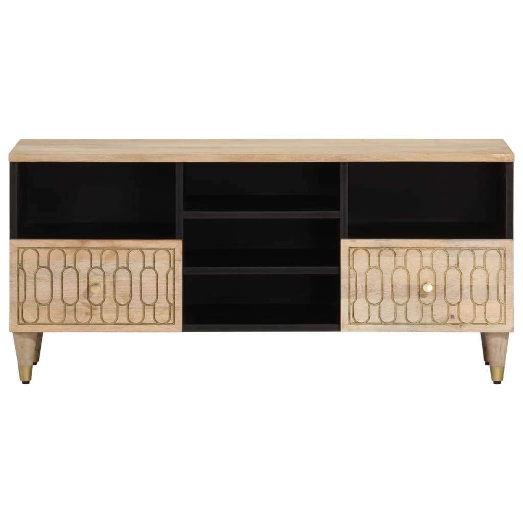 vidaXL Mueble de TV madera maciza de mango 100x33x46 cm - Image 3