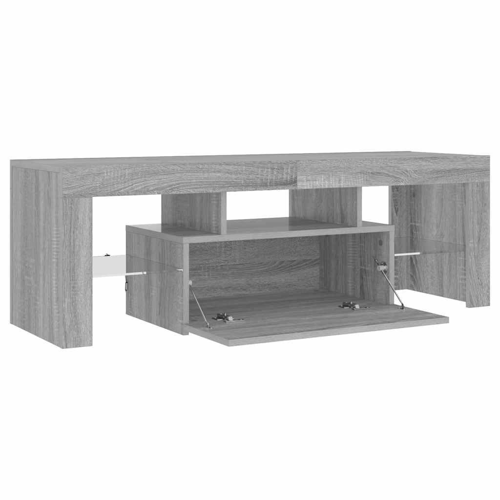 vidaXL Mueble de TV con luces LED gris Sonoma 120x35x40 cm - Image 5