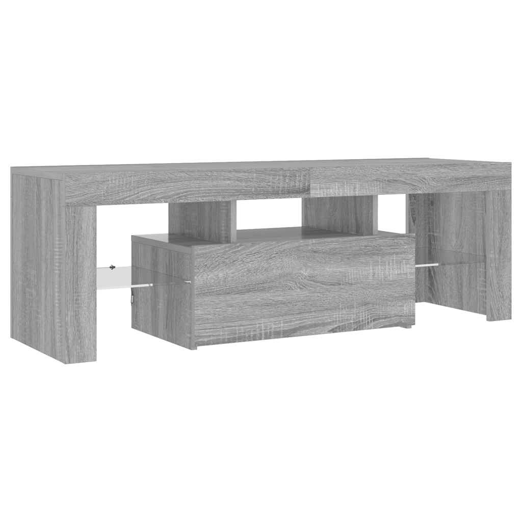 vidaXL Mueble de TV con luces LED gris Sonoma 120x35x40 cm - Image 6