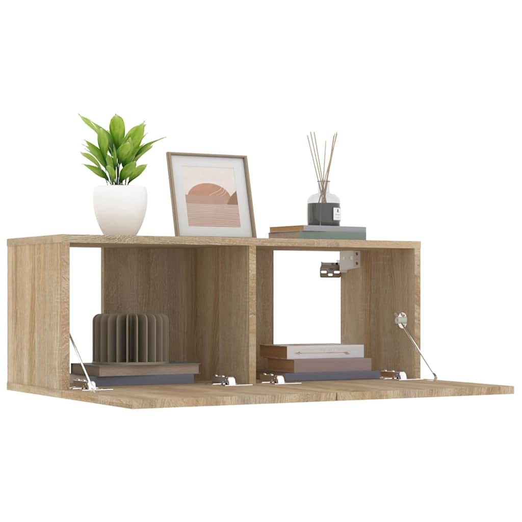 vidaXL Muebles de TV 2 uds madera ingeniería roble Sonoma 80x30x30 cm - Image 5
