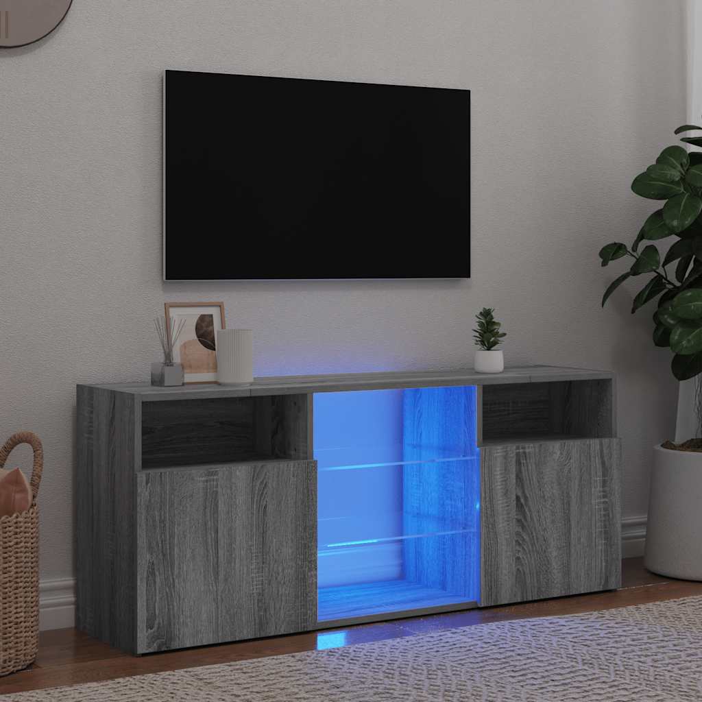 vidaXL Mueble de TV con luces LED gris Sonoma 120x30x50 cm
