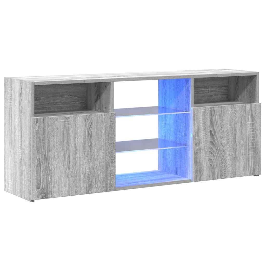 vidaXL Mueble de TV con luces LED gris Sonoma 120x30x50 cm - Image 3