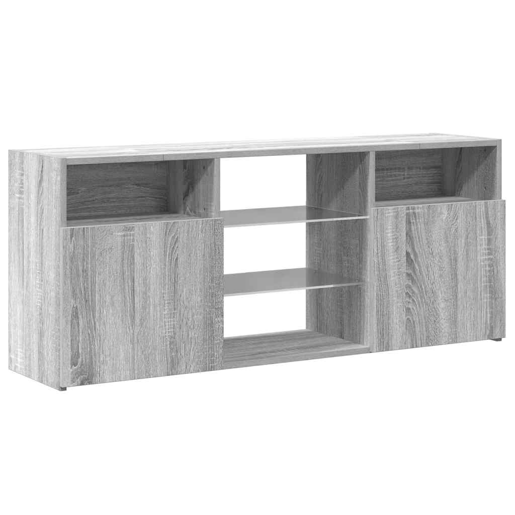 vidaXL Mueble de TV con luces LED gris Sonoma 120x30x50 cm - Image 6