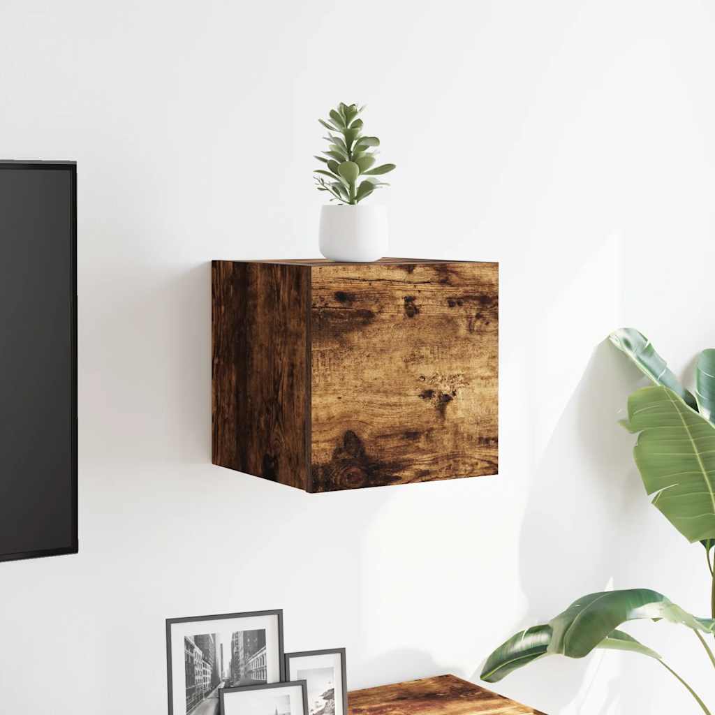 vidaXL Mueble para TV de pared color roble ahumado 30,5x30x30 cm - Image 3