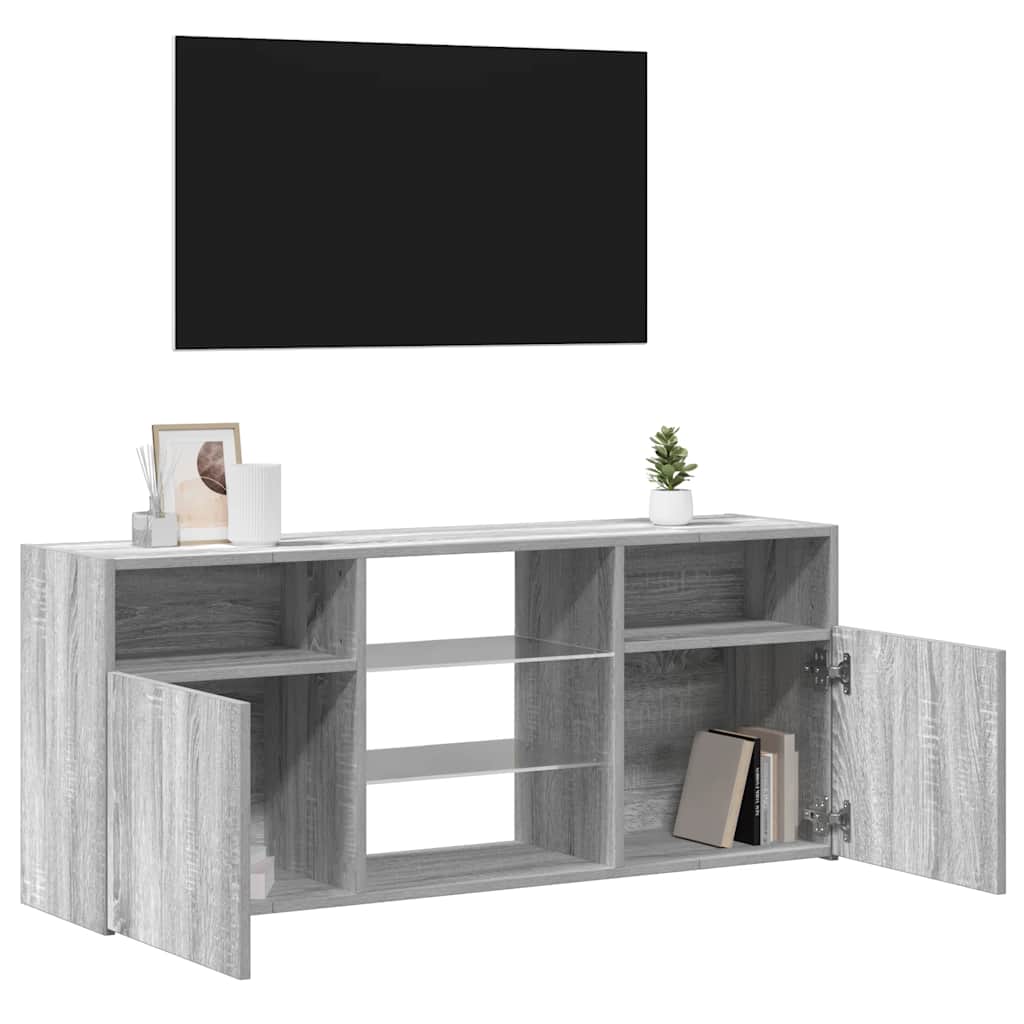 vidaXL Mueble de TV con luces LED gris Sonoma 120x30x50 cm - Image 5