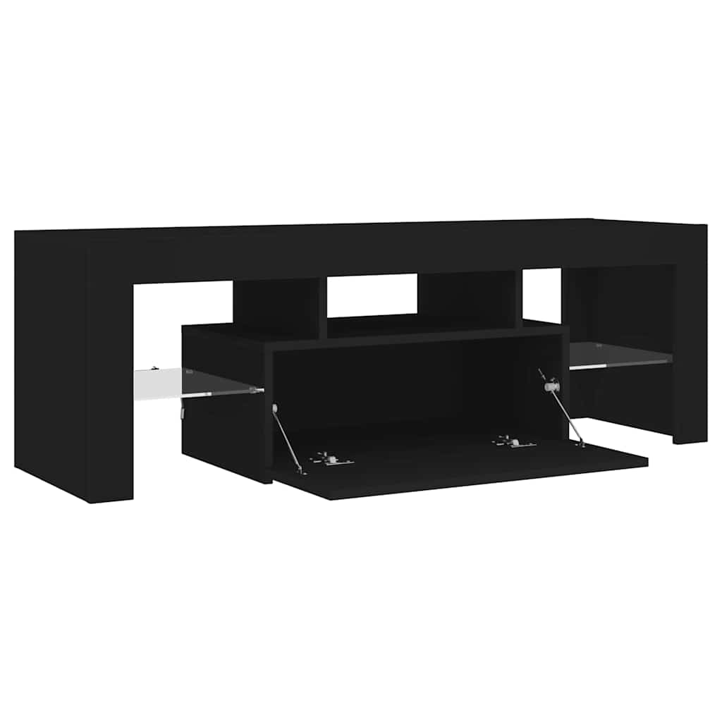 vidaXL Mueble de TV con luces LED negro 120x35x40 cm