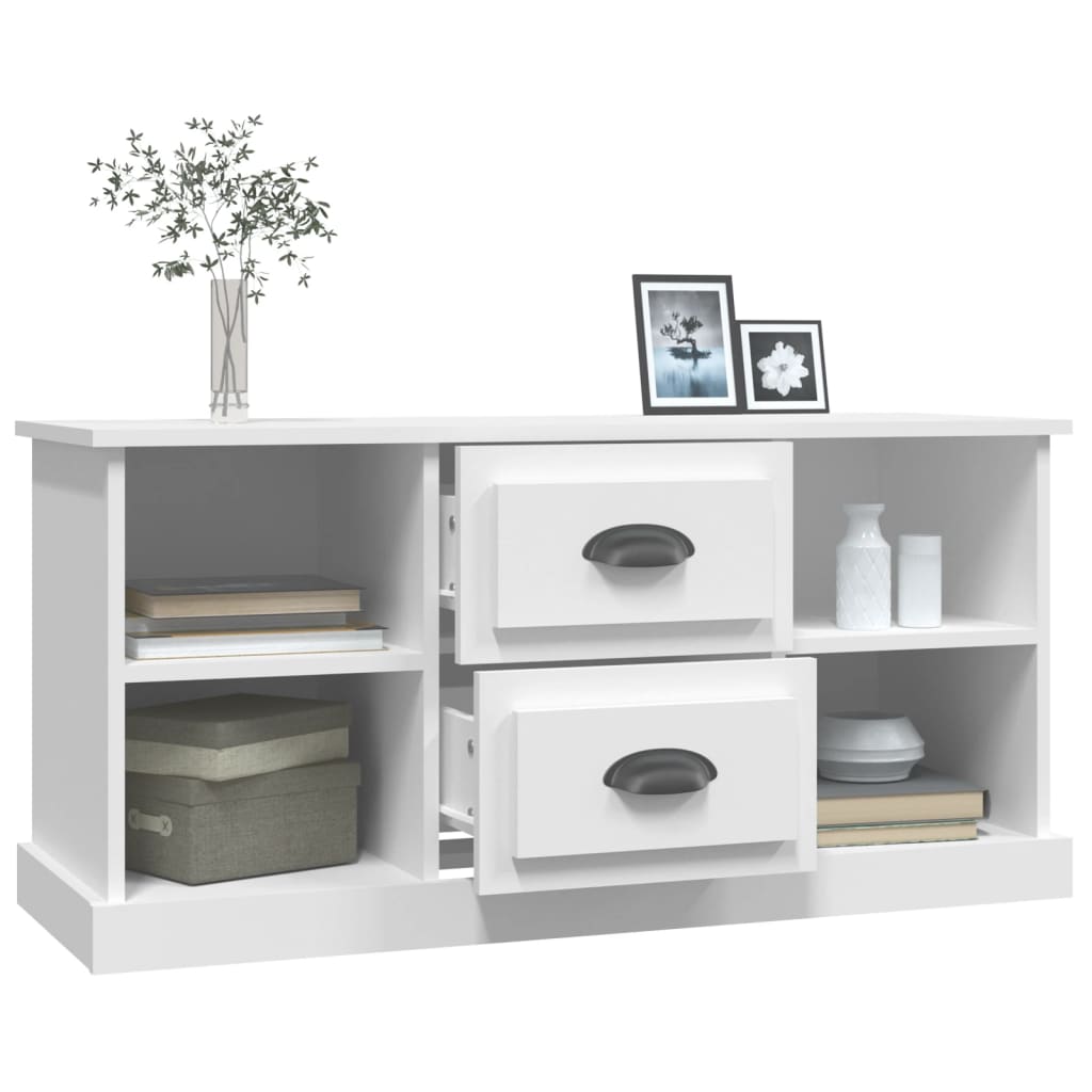 vidaXL Mueble para TV madera contrachapada blanco 99,5x35,5x48 cm - Image 5