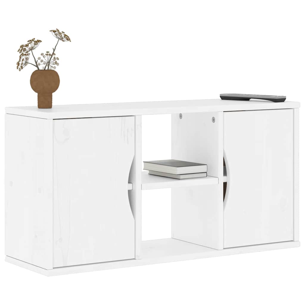 vidaXL Mueble de TV ODDA madera maciza de pino blanco 79x24x40 cm