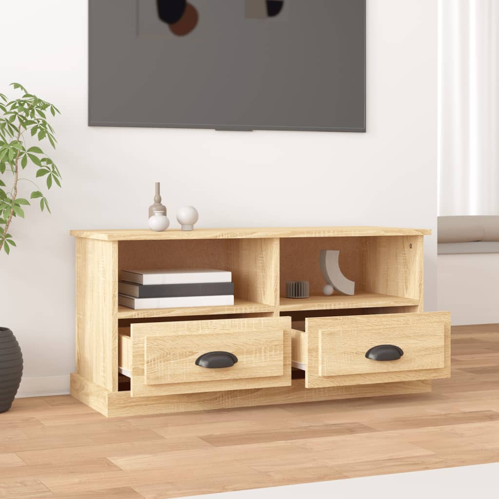 vidaXL Mueble para TV madera contrachapada roble Sonoma 93x35,5x45 cm - Image 3