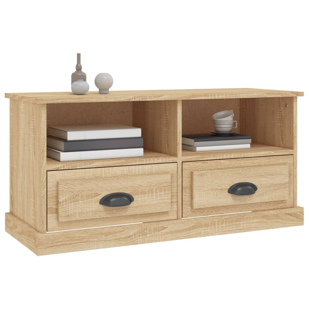 vidaXL Mueble para TV madera contrachapada roble Sonoma 93x35,5x45 cm - Image 4