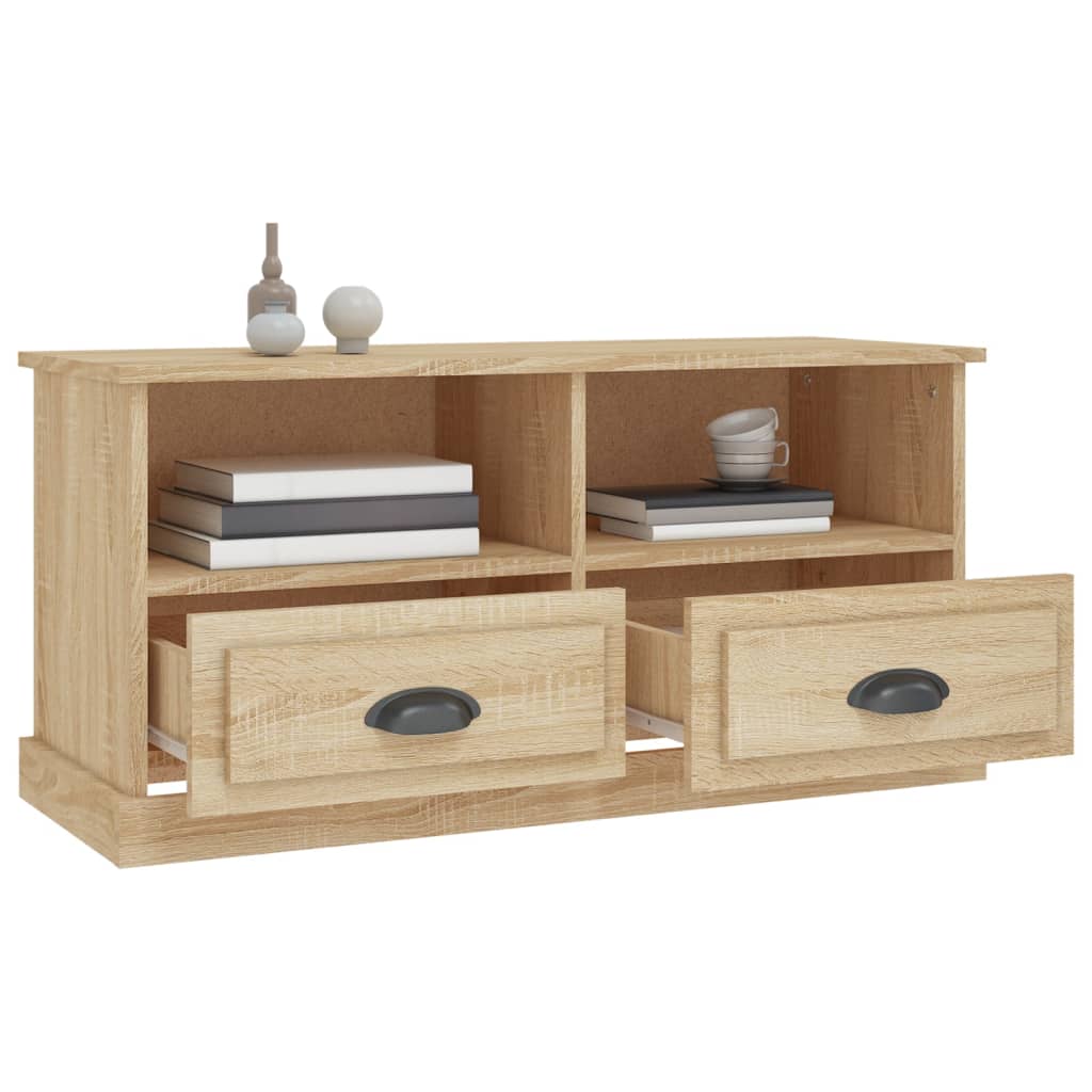vidaXL Mueble para TV madera contrachapada roble Sonoma 93x35,5x45 cm - Image 5