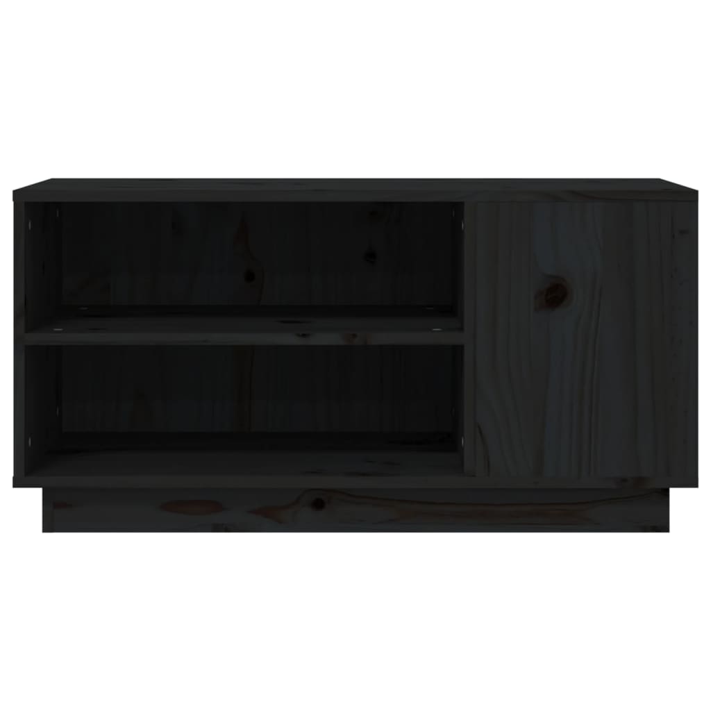 vidaXL Mueble de TV madera maciza de pino negro 80x35x40,5 cm - Image 5