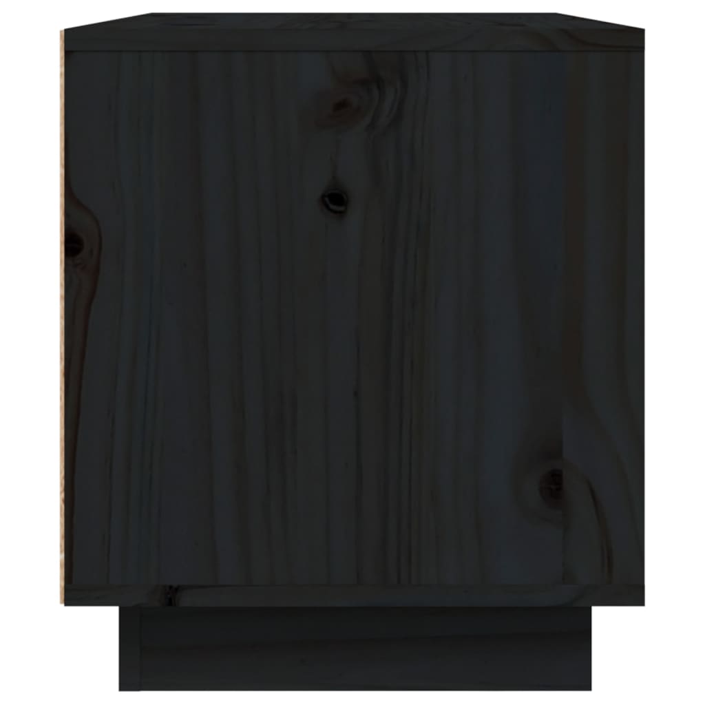 vidaXL Mueble de TV madera maciza de pino negro 80x35x40,5 cm - Image 6