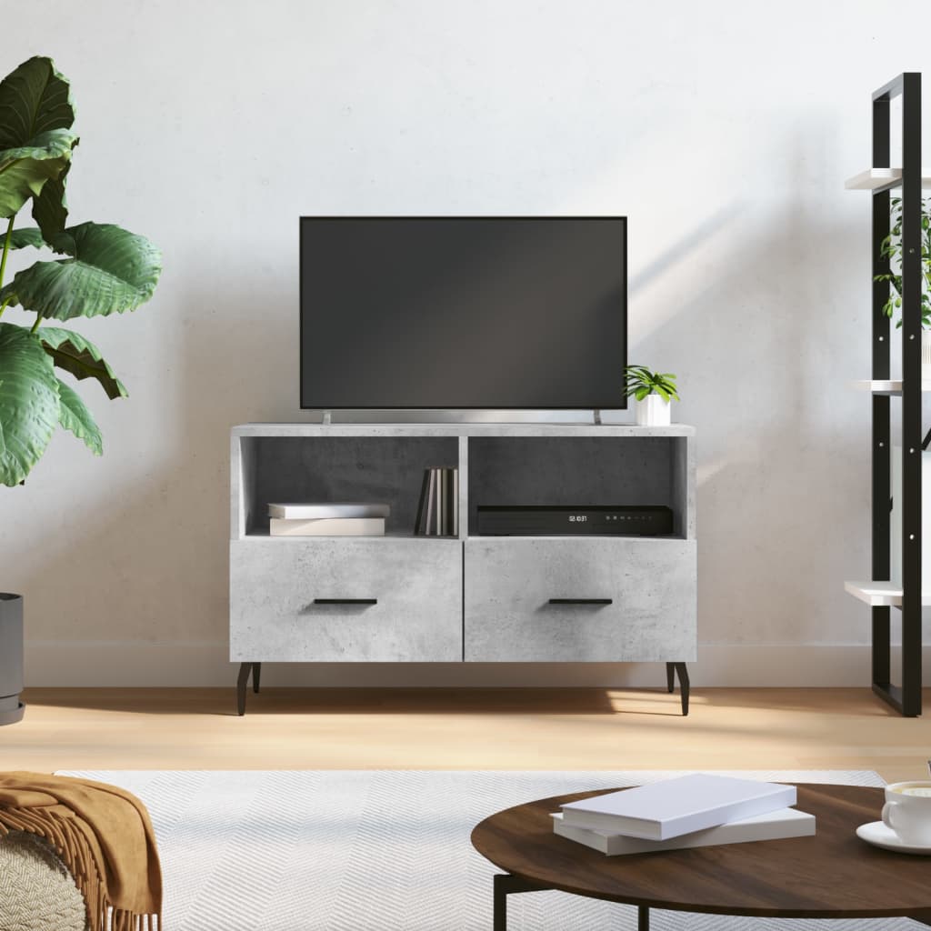 vidaXL Mueble para TV madera contrachapada gris hormigón 80x36x50 cm