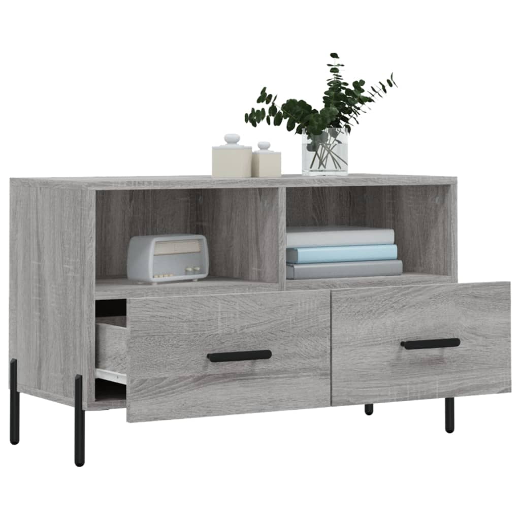 vidaXL Mueble de TV madera de ingeniería gris Sonoma 80x36x50 cm - Image 4