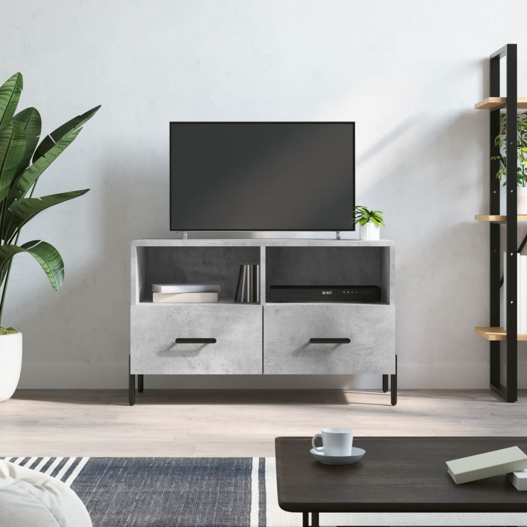 vidaXL Mueble para TV madera contrachapada gris hormigón 80x36x50 cm