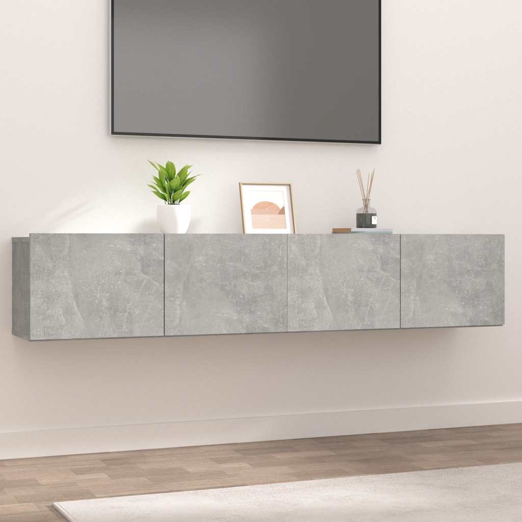 vidaXL Muebles de TV 2 uds madera ingeniería gris hormigón 80x30x30 cm