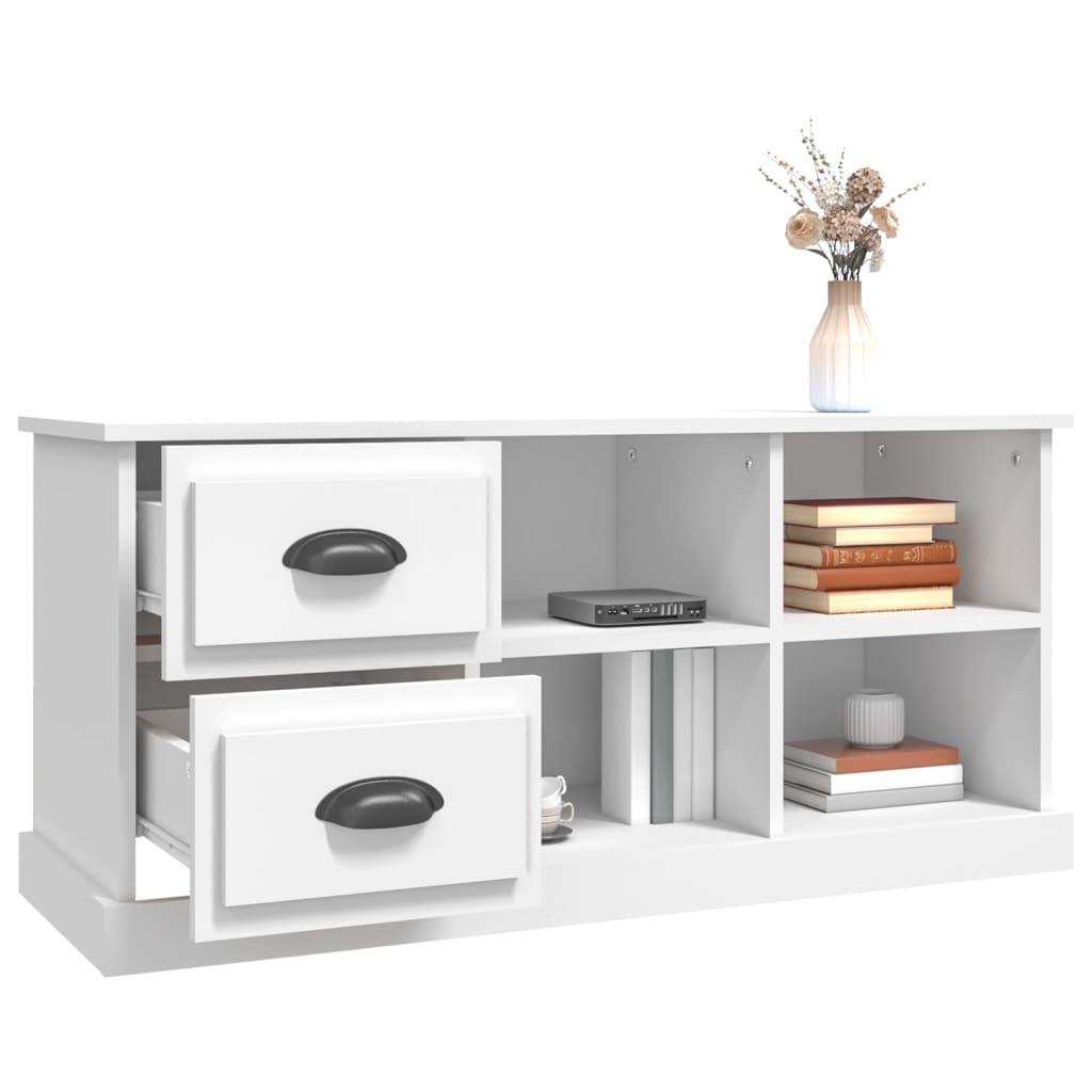 vidaXL Mueble para TV madera contrachapada blanco 102x35,5x47,5 cm - Image 5