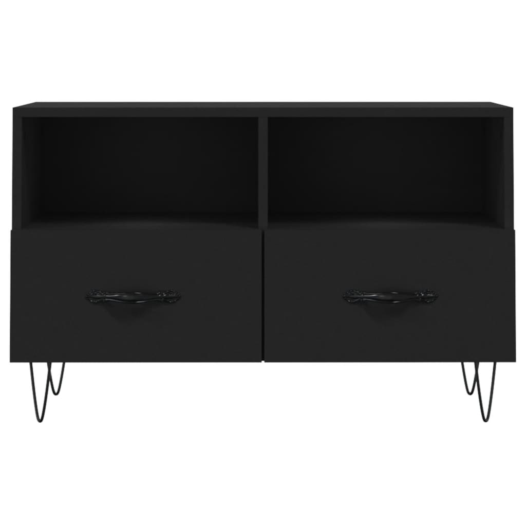 vidaXL Mueble para TV madera contrachapada negro 80x36x50 cm - Image 5