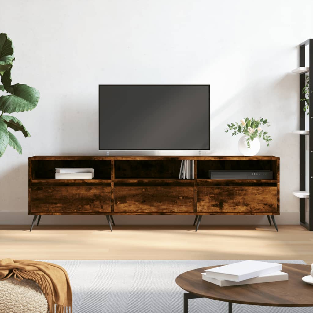vidaXL Mueble de TV madera contrachapada roble ahumado 150x30x44,5 cm