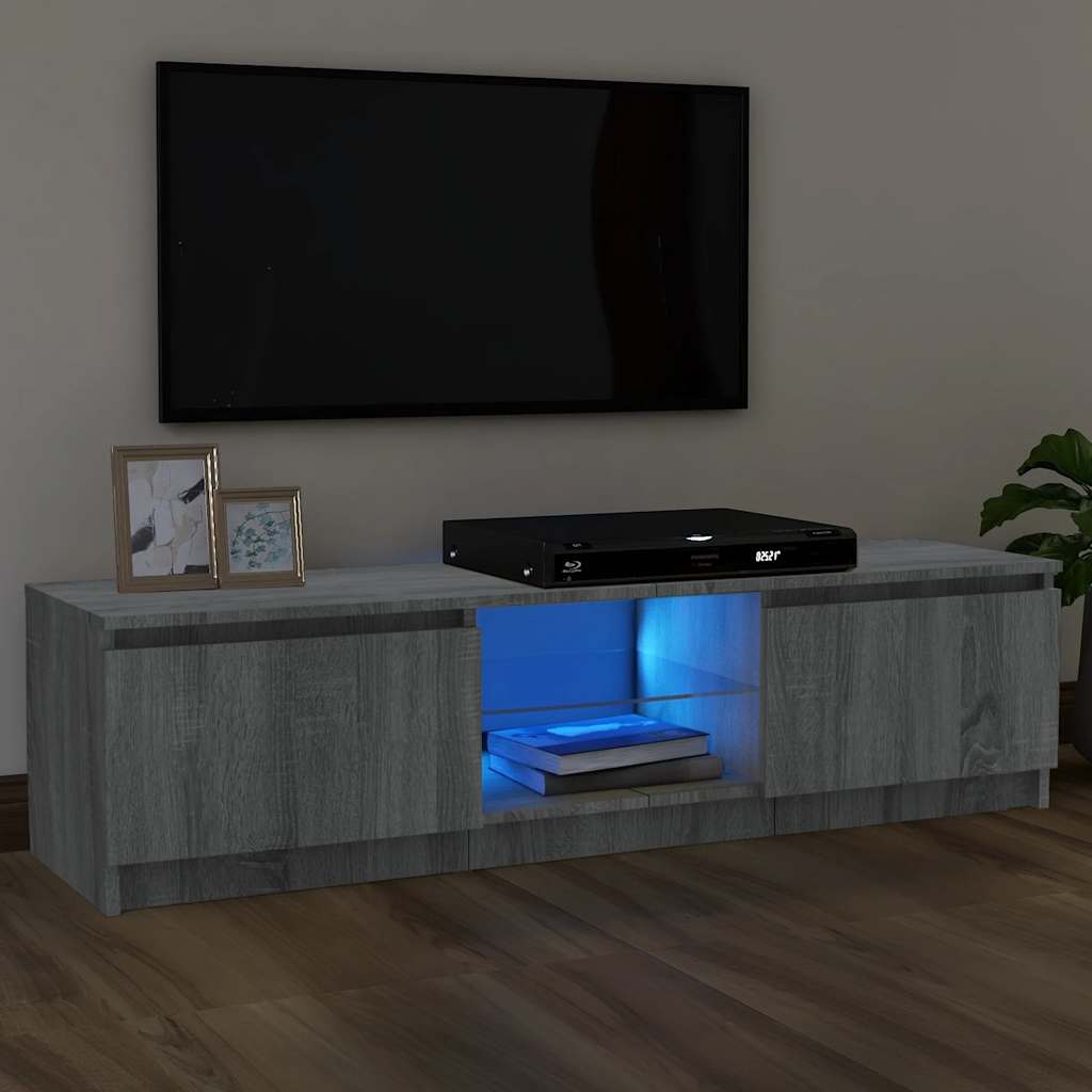 vidaXL Mueble de TV con luces LED gris Sonoma 120x30x36 cm