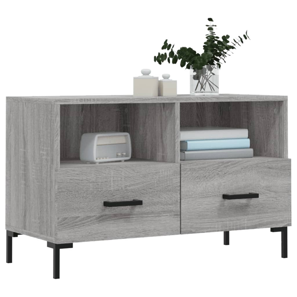 vidaXL Mueble de TV madera de ingeniería gris Sonoma 80x36x50 cm - Image 3