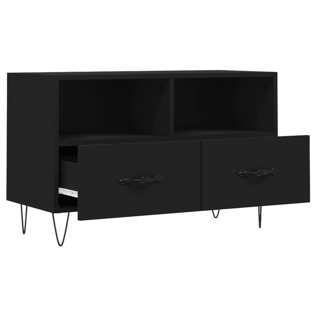 vidaXL Mueble para TV madera contrachapada negro 80x36x50 cm - Image 6