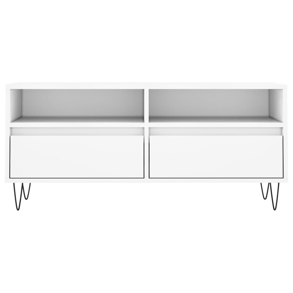 vidaXL Mueble para TV madera contrachapada blanco 100x34,5x44,5 cm - Image 5