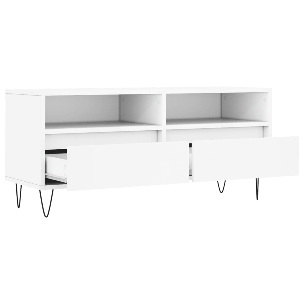 vidaXL Mueble para TV madera contrachapada blanco 100x34,5x44,5 cm - Image 6