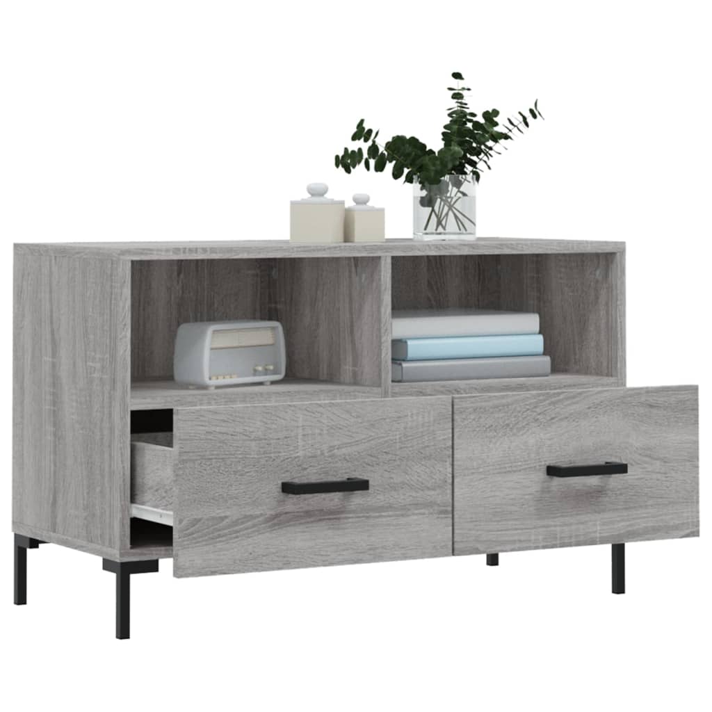 vidaXL Mueble de TV madera de ingeniería gris Sonoma 80x36x50 cm - Image 4