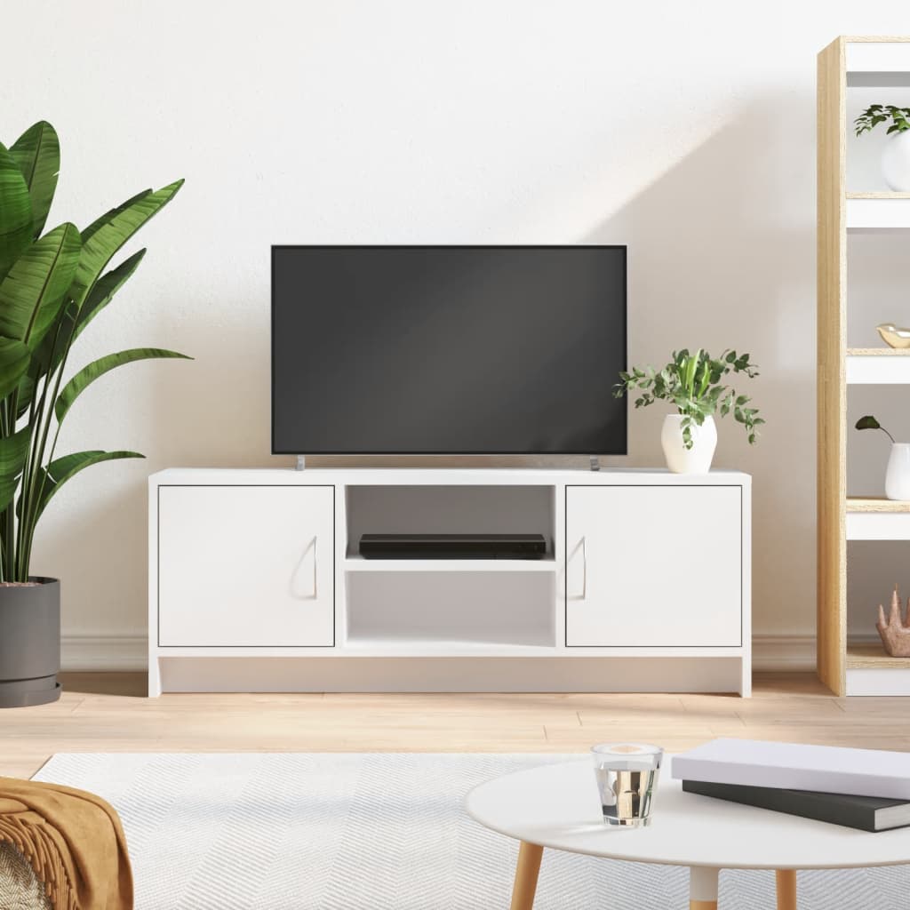vidaXL Mueble de TV madera de ingeniería blanco 102x30x37,5 cm