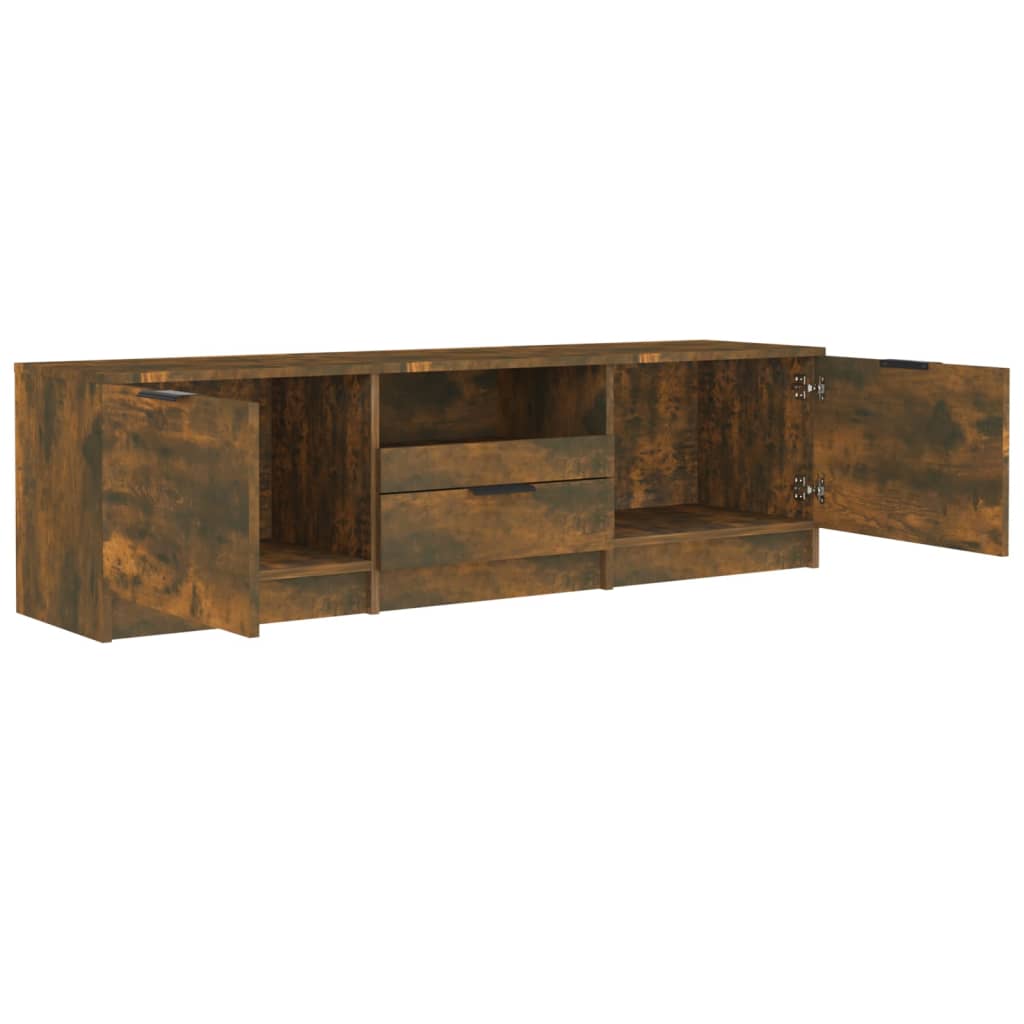 vidaXL Mueble para TV madera contrachapada roble ahumado 140x35x40cm - Image 5